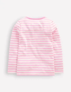 Tops & T-Shirts-Boden Puff Sleeve Applique T-shirt-Bubblegum Pink/ Ivory Pets BubblegumPink/IvoryPets