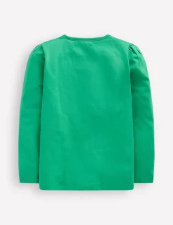 Tops & T-Shirts-Boden Puff Sleeve Applique T-shirt-Aloe Green Bunny AloeGreenBunny