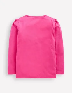 Tops & T-Shirts-Boden Puff Sleeve Applique T-shirt-Pink Lunar New Year Snake PinkLunarNewYearSnake