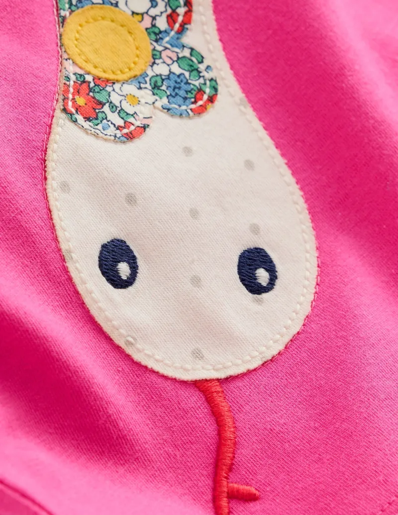 Tops & T-Shirts-Boden Puff Sleeve Applique T-shirt-Pink Lunar New Year Snake PinkLunarNewYearSnake