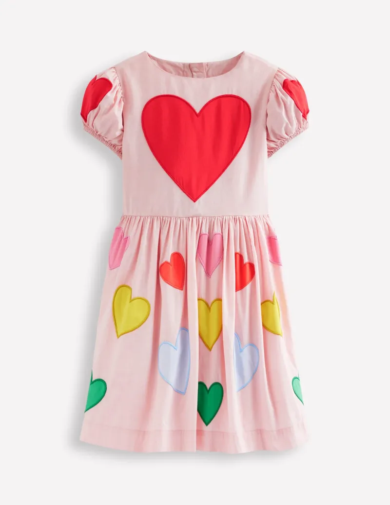 Dresses-Boden Puff Sleeve Heart Dress-Light Pink Hearts LightPinkHearts