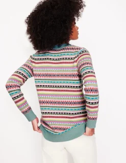 Sweaters & Cardigans-Boden Quinn Boyfriend Cardigan-Blue, Heritage Fair Isle Blue,HeritageFairIsle