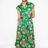 Dresses & Jumpsuits | Midi-Boden Rachel Cotton Midi Shirt Dress-Rich Emerald, Meadow Posy RichEmerald,MeadowPosy