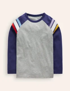 Tops, T-Shirts & Polos-Boden Raglan T-Shirt-Grey Marl/ Starboard Blue GreyMarl/StarboardBlue
