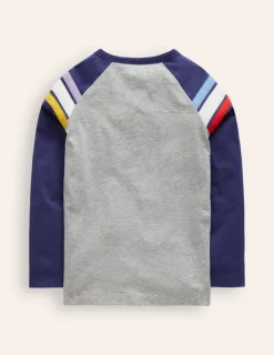Tops, T-Shirts & Polos-Boden Raglan T-Shirt-Grey Marl/ Starboard Blue GreyMarl/StarboardBlue
