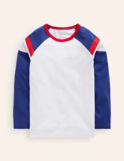 Tops, T-Shirts & Polos-Boden Raglan T-Shirt-Ivory/ Dazzling Blue Ivory/DazzlingBlue