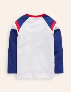 Tops, T-Shirts & Polos-Boden Raglan T-Shirt-Ivory/ Dazzling Blue Ivory/DazzlingBlue