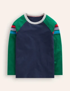 Tops, T-Shirts & Polos-Boden Raglan T-Shirt-Jewel Green/ Navy JewelGreen/Navy