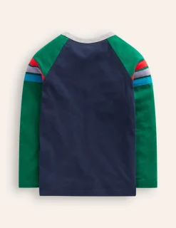 Tops, T-Shirts & Polos-Boden Raglan T-Shirt-Jewel Green/ Navy JewelGreen/Navy