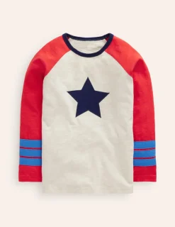 Tops, T-Shirts & Polos-Boden Raglan T-Shirt-Oatmeal Marl/ Sunset Orange OatmealMarl/SunsetOrange