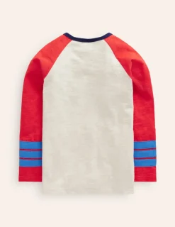 Tops, T-Shirts & Polos-Boden Raglan T-Shirt-Oatmeal Marl/ Sunset Orange OatmealMarl/SunsetOrange