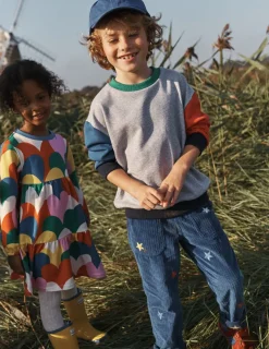 Sweatshirts & Hoodies | Tops, T-Shirts & Polos-Boden Rainbow Sweatshirt-Grey Marl Colourblock GreyMarlColourblock
