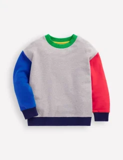 Sweatshirts & Hoodies | Tops, T-Shirts & Polos-Boden Rainbow Sweatshirt-Grey Marl Colourblock GreyMarlColourblock