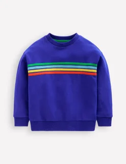 Sweatshirts & Hoodies | Tops, T-Shirts & Polos-Boden Rainbow Sweatshirt-Peacock Plume Blue PeacockPlumeBlue