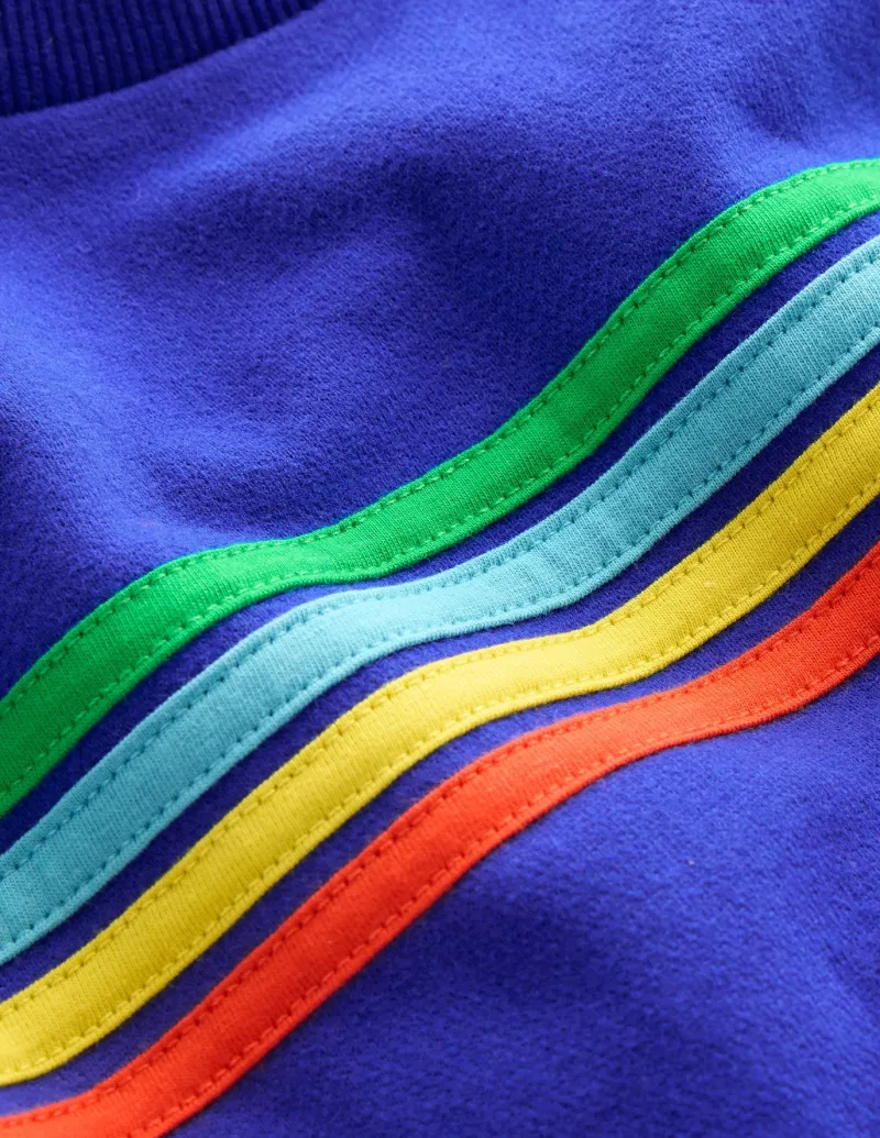 Sweatshirts & Hoodies | Tops, T-Shirts & Polos-Boden Rainbow Sweatshirt-Peacock Plume Blue PeacockPlumeBlue
