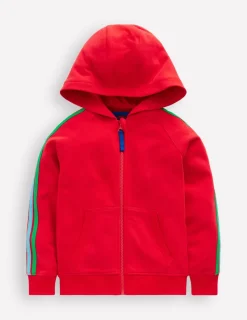 Sweatshirts & Hoodies | Tops, T-Shirts & Polos-Boden Rainbow Zip-Up Hoodie-Cherry Tomato Red CherryTomatoRed