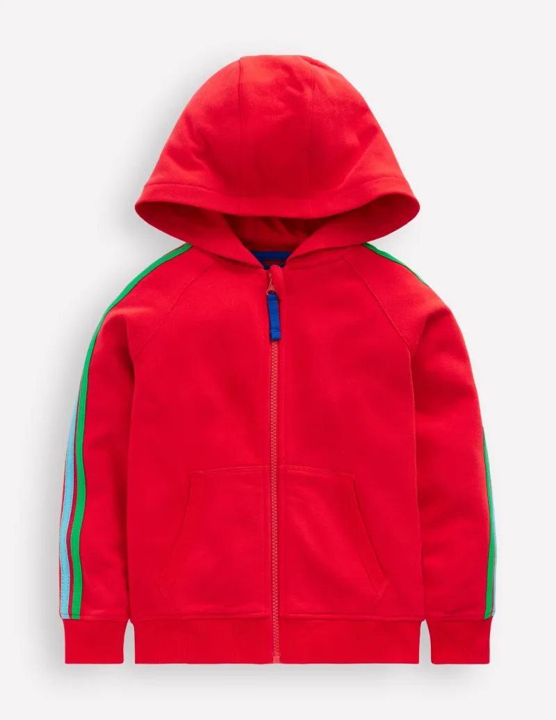 Sweatshirts & Hoodies | Tops, T-Shirts & Polos-Boden Rainbow Zip-Up Hoodie-Cherry Tomato Red CherryTomatoRed