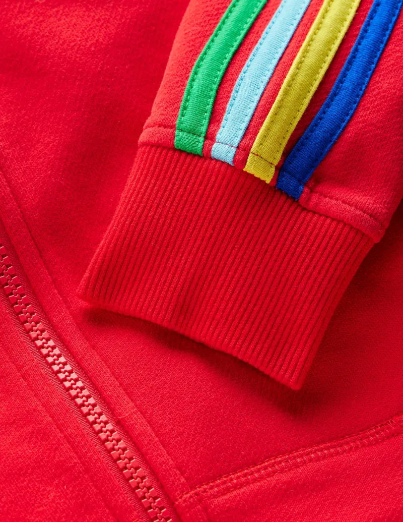 Sweatshirts & Hoodies | Tops, T-Shirts & Polos-Boden Rainbow Zip-Up Hoodie-Cherry Tomato Red CherryTomatoRed