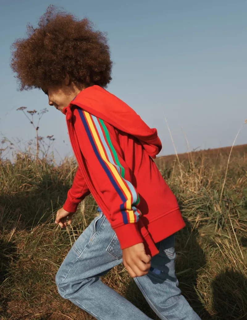 Sweatshirts & Hoodies | Tops, T-Shirts & Polos-Boden Rainbow Zip-Up Hoodie-Cherry Tomato Red CherryTomatoRed