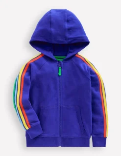 Sweatshirts & Hoodies | Tops, T-Shirts & Polos-Boden Rainbow Zip-Up Hoodie-Peacock Plume Blue PeacockPlumeBlue