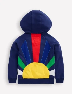 Sweatshirts & Hoodies | Tops, T-Shirts & Polos-Boden Rainbow Zip-Up Hoodie-Starboard Blue Sun Back StarboardBlueSunBack