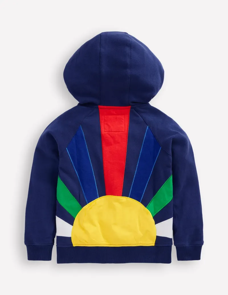 Sweatshirts & Hoodies | Tops, T-Shirts & Polos-Boden Rainbow Zip-Up Hoodie-Starboard Blue Sun Back StarboardBlueSunBack