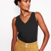Nightwear & Lougewear | T-Shirts & Tanks-Boden Regular V-Neck Slub Tank- Black