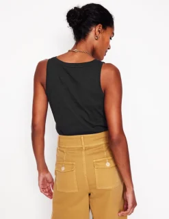 Nightwear & Lougewear | T-Shirts & Tanks-Boden Regular V-Neck Slub Tank- Black