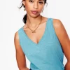 Nightwear & Lougewear | T-Shirts & Tanks-Boden Regular V-Neck Slub Tank-Duck Egg Blue DuckEggBlue