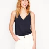 Nightwear & Lougewear | T-Shirts & Tanks-Boden Regular V-Neck Slub Tank- Navy