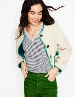 Nightwear & Lougewear | T-Shirts & Tanks-Boden Regular V-Neck Slub Tank-Navy, Ivory Stripe Navy,IvoryStripe