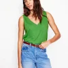 Nightwear & Lougewear | T-Shirts & Tanks-Boden Regular V-Neck Slub Tank-Paradise Green ParadiseGreen