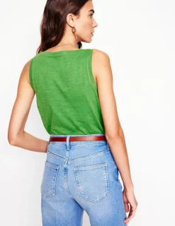 Nightwear & Lougewear | T-Shirts & Tanks-Boden Regular V-Neck Slub Tank-Paradise Green ParadiseGreen