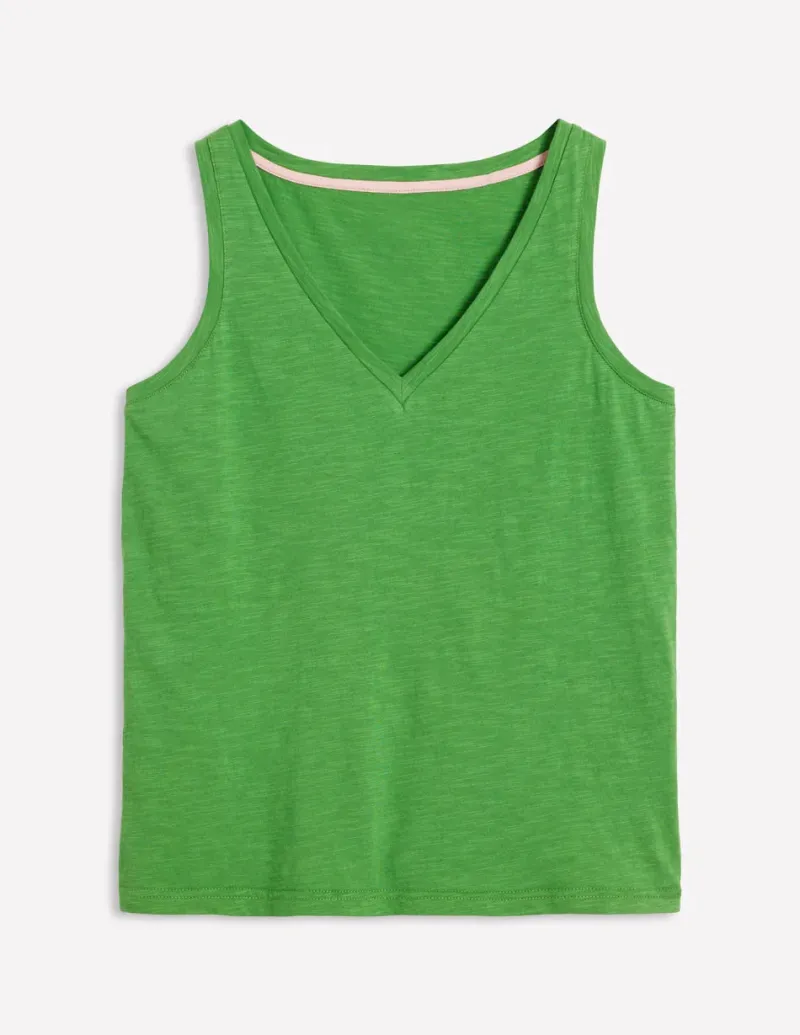 Nightwear & Lougewear | T-Shirts & Tanks-Boden Regular V-Neck Slub Tank-Paradise Green ParadiseGreen