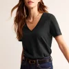 Tops & Blouses | T-Shirts & Tanks-Boden Regular V-Neck Slub T-shirt- Black