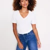 Tops & Blouses | T-Shirts & Tanks-Boden Regular V-Neck Slub T-shirt- White