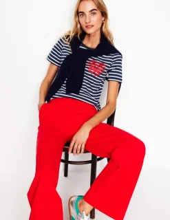 Nightwear & Lougewear | T-Shirts & Tanks-Boden Relaxed Novelty T-Shirt-French Navy, Hearts FrenchNavy,Hearts