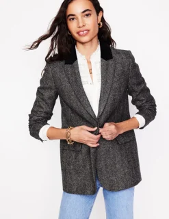 Blazers | Jackets & Coats-Boden Relaxed Wool Blazer- Herringbone