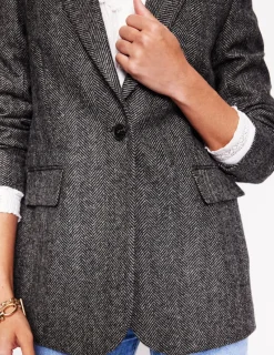 Blazers | Jackets & Coats-Boden Relaxed Wool Blazer- Herringbone