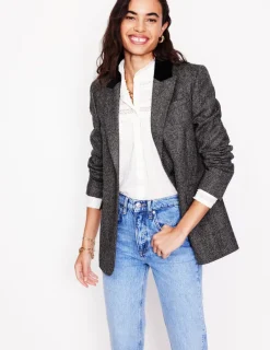 Blazers | Jackets & Coats-Boden Relaxed Wool Blazer- Herringbone