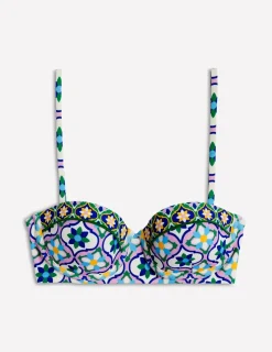 Swimwear-Boden Rhodes Cup-Size Bikini Top-Multi, Floweret Tile Multi,FloweretTile