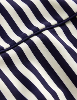 Swimwear-Boden Rhodes Cup-Size Swimsuit-Navy, Ivory Stripe Navy,IvoryStripe