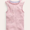 Tops & T-Shirts-Boden Ribbed Lace Trim Tank Top-French Pink FrenchPink