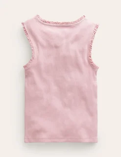 Tops & T-Shirts-Boden Ribbed Lace Trim Tank Top-French Pink FrenchPink