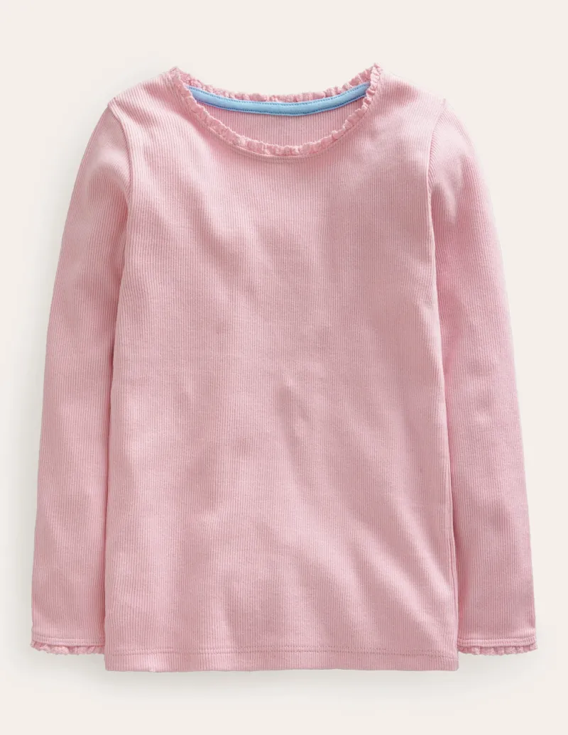 Tops & T-Shirts-Boden Ribbed Long Sleeve T-Shirt-French Pink FrenchPink