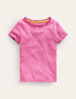 Tops & T-Shirts-Boden Ribbed Short Sleeve T-Shirt-Strawberry Ice StrawberryIce
