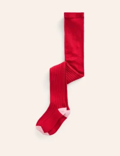Socks & Tights-Boden Ribbed Tights-Carmine Red CarmineRed
