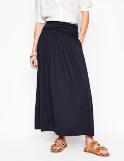 Skirts-Boden Rosaline Jersey Skirt- Navy