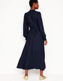 Dresses & Jumpsuits | Midi-Boden Ruby Collarless Shirt Dress- Navy
