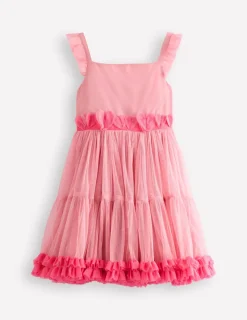 Dresses-Boden Ruffle Hem Tulle Dress-Vintage Pink VintagePink
